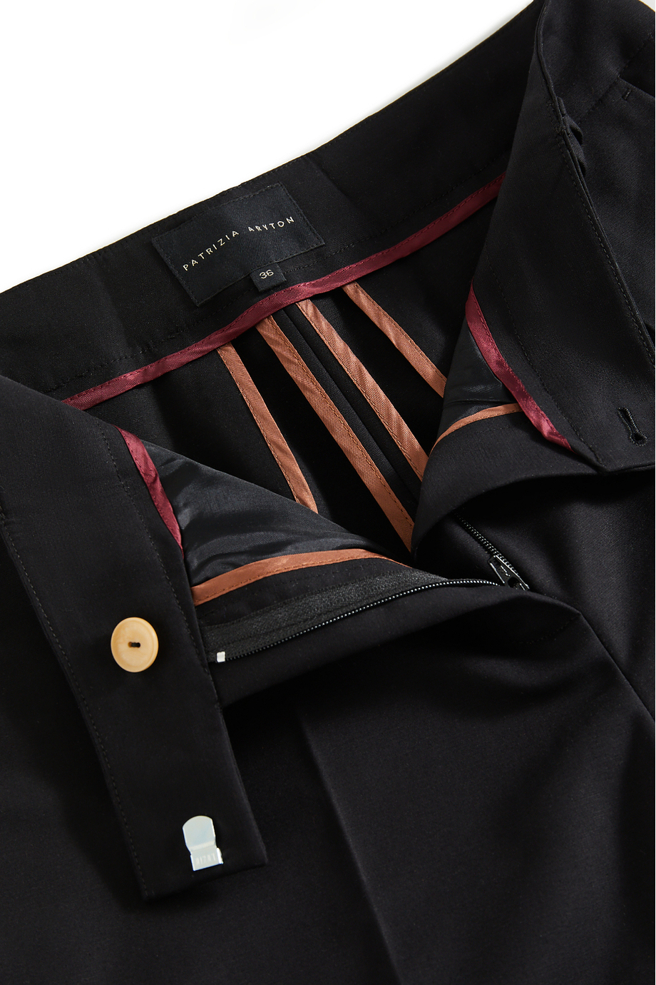 Pantaloni negri din bumbac pentru costum Pantaloni negri din bumbac pentru costum