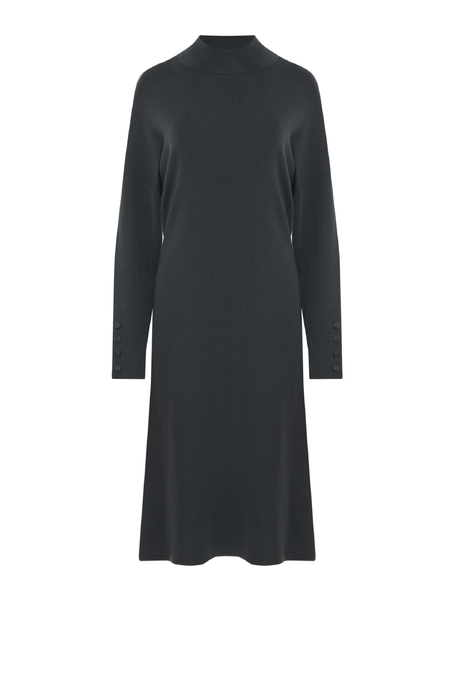Rochie verde smarald din lână merinos