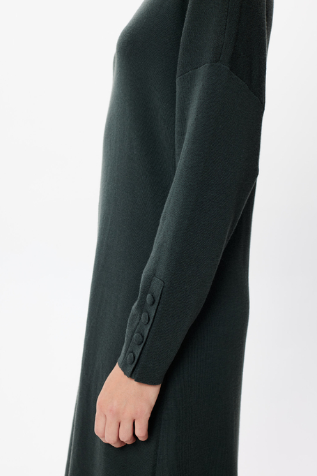 Rochie verde smarald din lână merinos