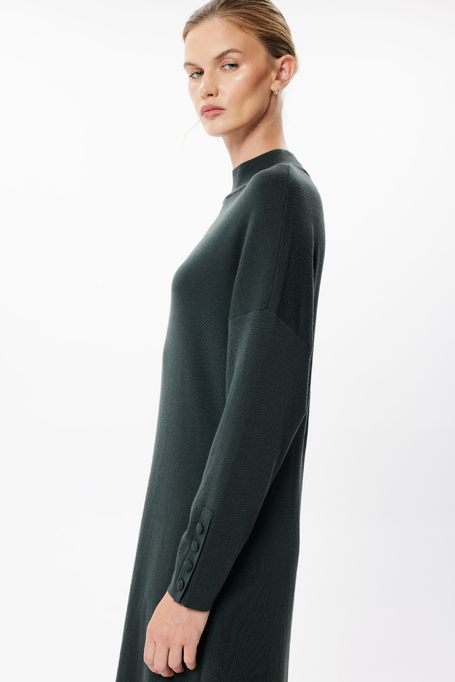 Rochie verde smarald din lână merinos