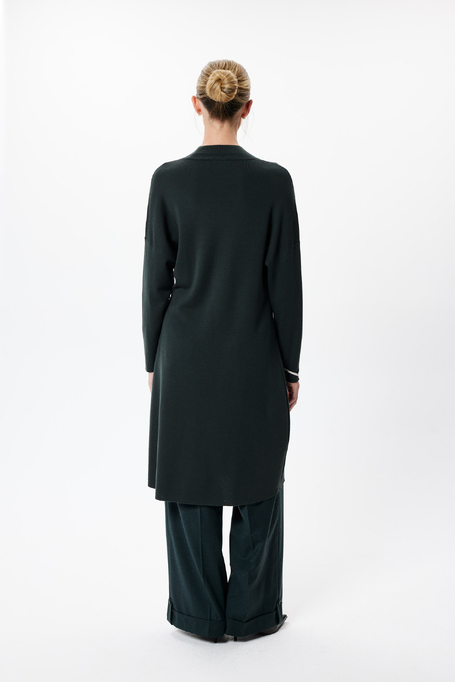 Rochie verde smarald din lână merinos