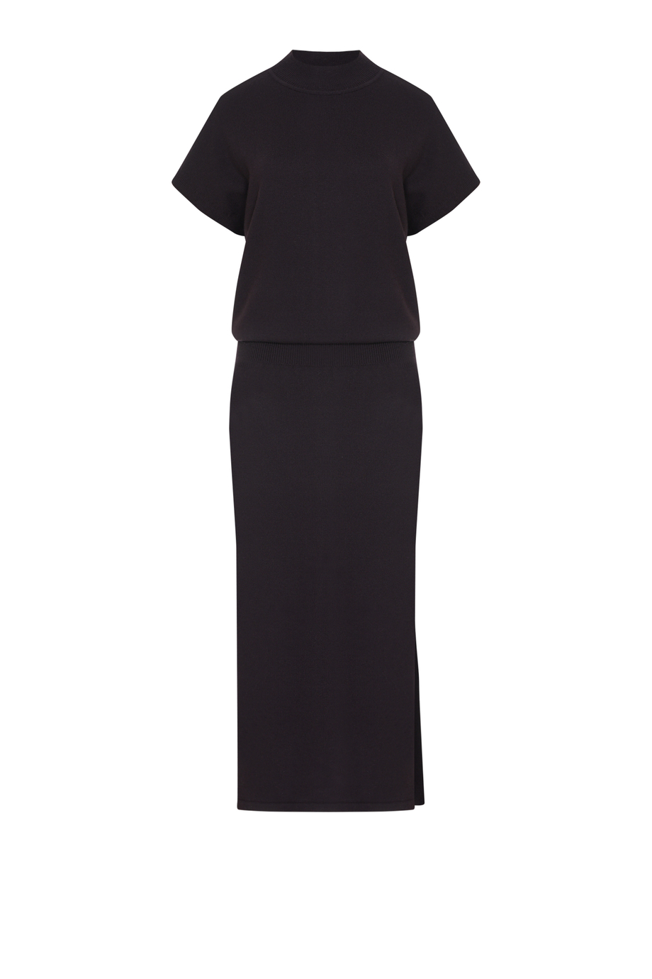 Rochie din lână de culoarea vinetei cu guler înalt Rochie din lână de culoarea vinetei cu guler înalt