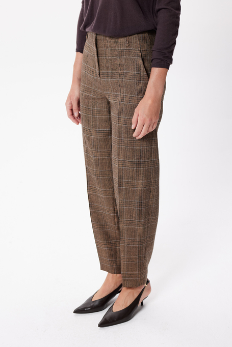 Pantaloni în carouri din lână virgină