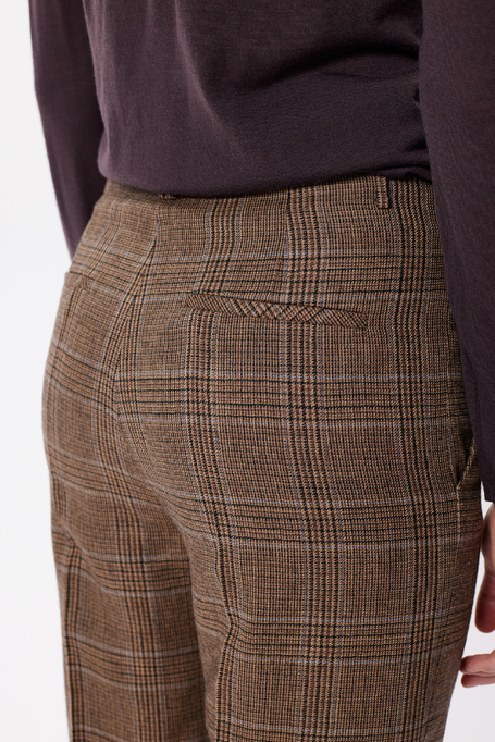 Pantaloni în carouri din lână virgină