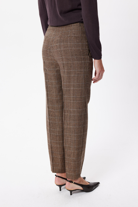 Pantaloni în carouri din lână virgină