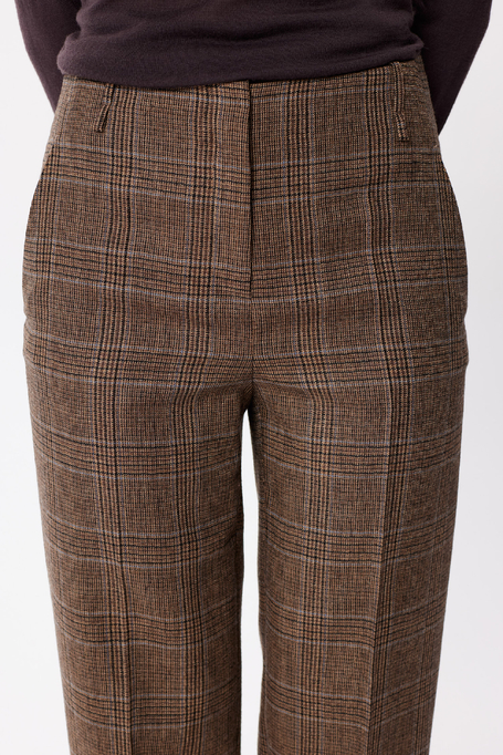 Pantaloni în carouri din lână virgină