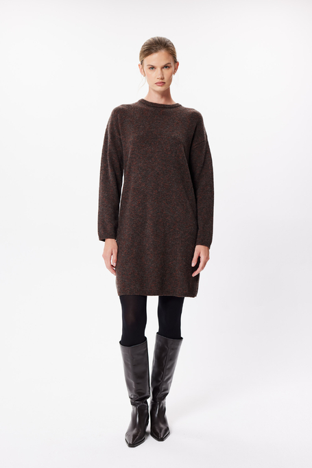 Rochie maro din lână merinos