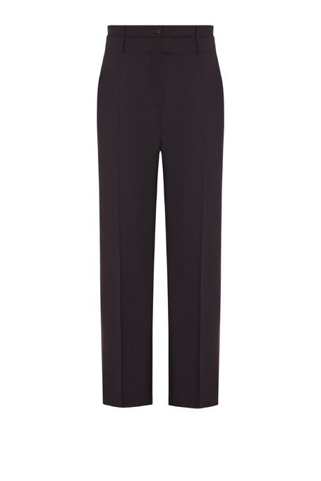 Pantaloni aubergine pentru costum din lână virgină