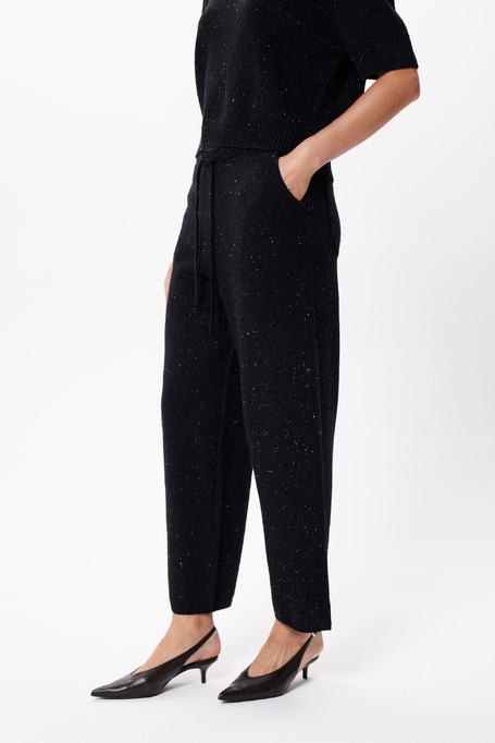 Pantaloni tricotați negri din lână