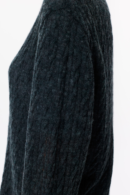 Cardigan verde smarald cu lână de alpaca