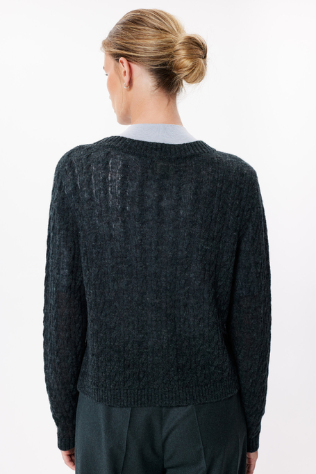 Cardigan verde smarald cu lână de alpaca