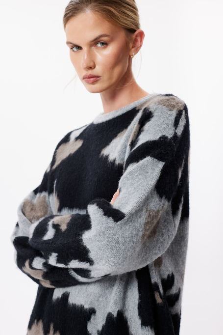 Pulover tricotat lejer, cu model și cașmir Pulover tricotat lejer, cu model și cașmir
