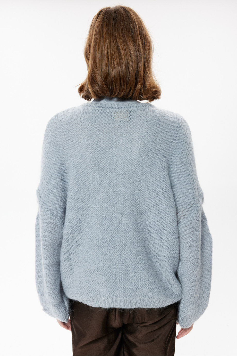 Pulover albastru deschis cu mohair Pulover albastru deschis cu mohair